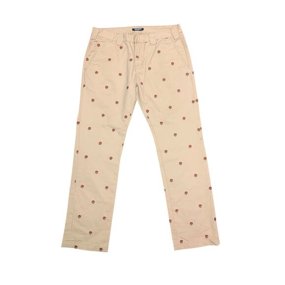 TRUKFIT khaki Chino flat front Embroidered all over pants 34 x 32 100% cotton - Picture 2 of 10